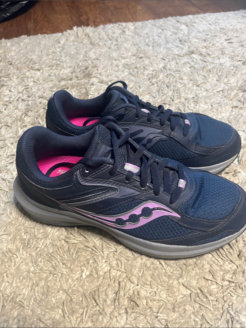 Saucony Women's Navy and Pink Athletic Running Shoes